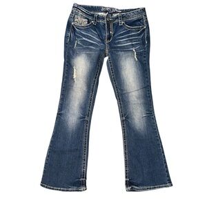 Series 31 Amethyst Juniors Flare Jeans 11 32x30 Embroidered USA